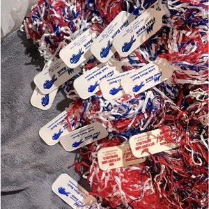 Pom poms from multiple Buffalo bills championships